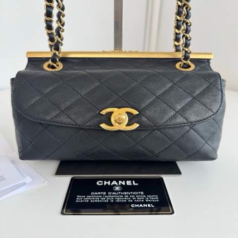 Chanel 黑金羊皮鏈條包 斜背包