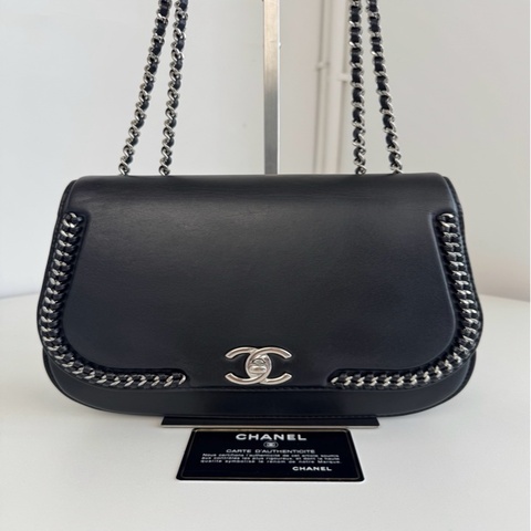 Chanel 南瓜包 黑銀斜背包