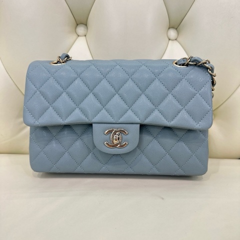香奈兒/Chanel 23C莫蘭迪色調荔枝皮金扣CF小號 肩背包斜挎包 芯片款