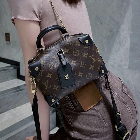 LouisVuitton路易威登PetiteMalleSouple老花八角 盒子包