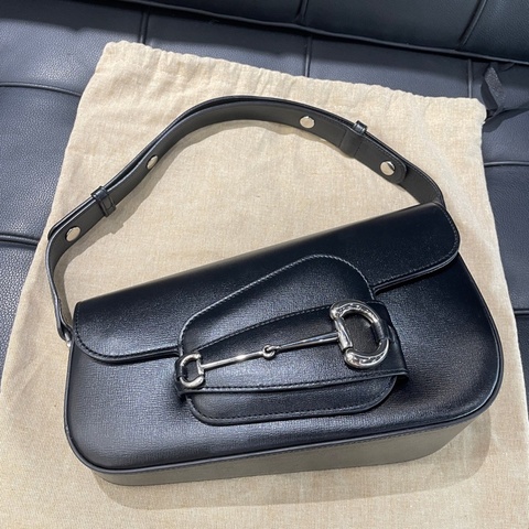 Gucci1955馬鞍包 斜挎腋下包 黑色