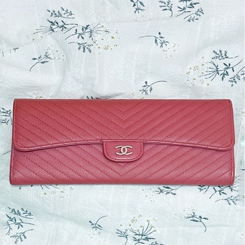 Chanel 粉紅色 長銀包 香奈兒 Classic 經典款 長皮夾