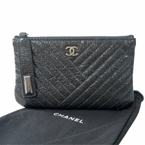 CHANEL CC 漆皮 拉鏈小包