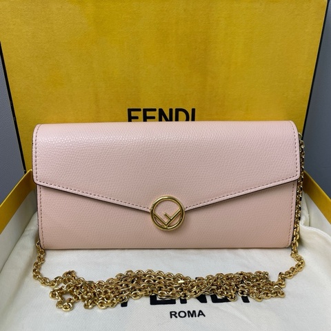 FENDI/芬迪 粉色鏈條信封包