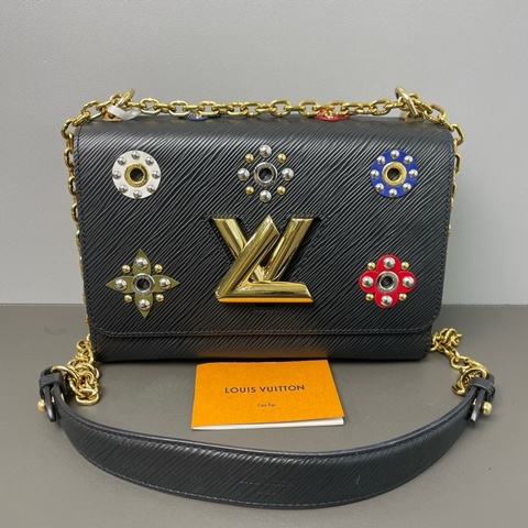 LV/路易威登 限量版水波紋鉚釘花朵Twist中號鏈條包