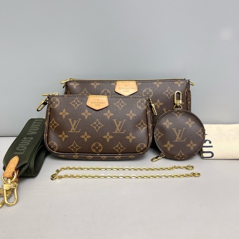 LV路易威登 老花 綠肩帶 五合一 尺寸 24×13×4
