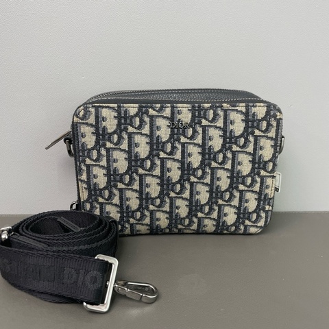 DIOR/迪奧 20年 老花雙層拉鍊相機斜背包