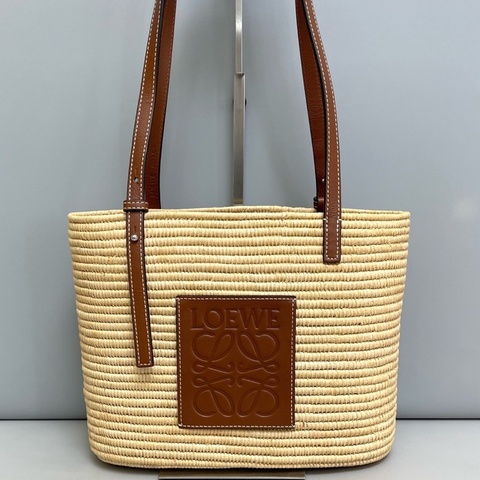Loewe羅意威 焦糖色草編手提單肩包 尺寸26×21×10
