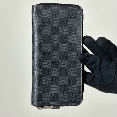 🔥 近新美品LV 路易威登 Louis Vuitton 黑棋盤格拉鏈 14卡長夾