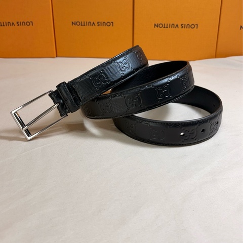 ‼️限時驚喜 即將下架 Gucci 古馳 黑老家 牛皮壓紋 皮帶 腰帶 90/36 長106