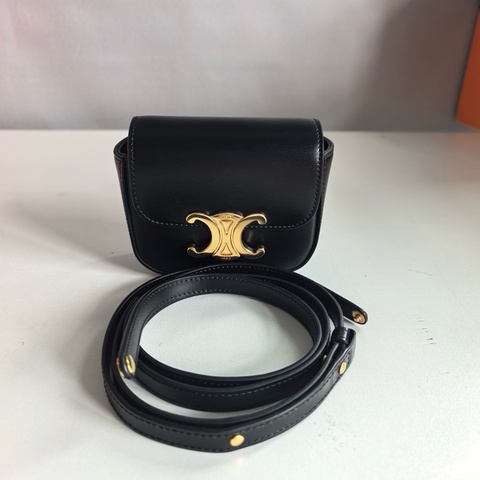 Celine 賽琳mini黑金Triomphe凱旋門單肩 斜挎包  98新
