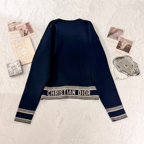 DIOR 深藍色山羊絨毛衣