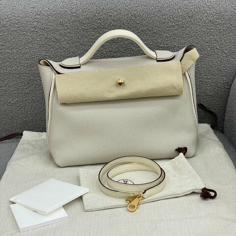 愛馬仕 Hermès 2424 29 冰川灰拼奶昔白 Togo皮 金扣 全新 U刻