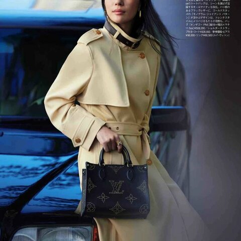 LV 黑色鉚釘ONTHEGO小號 手提肩背斜背包 25*19.5*10.5 98新配件盒子塵袋購證