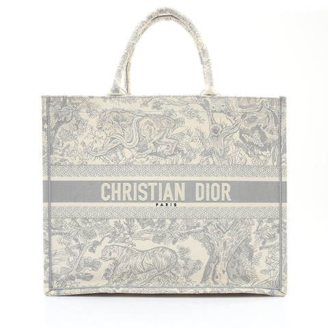 Dior 迪奧 Large Book Tote 手提包 米白灰色 Toile de Jouy 刺繡 M1286ZTDT
