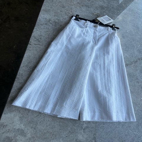 Chanel25C白色华夫格九分裤fr36~~