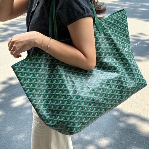 Y2072-GOYARD 綠色SAINT LOUIS GM托特包