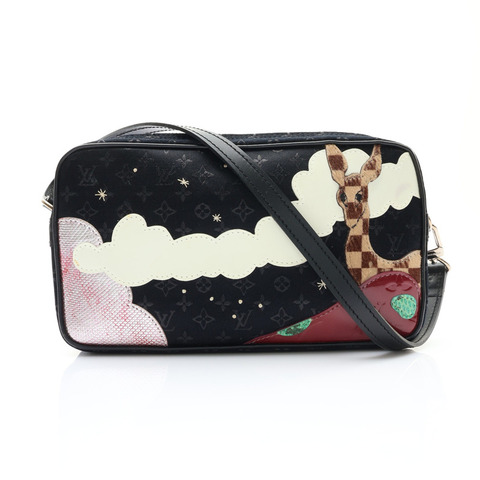 LOUIS VUITTON LV 路易威登 Conte De Fees Pochette 肩背包 黑色 緞面 2002限量版 M92275