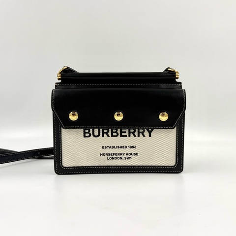BURBERRY🖤黑MINI Horseferry Title側背包