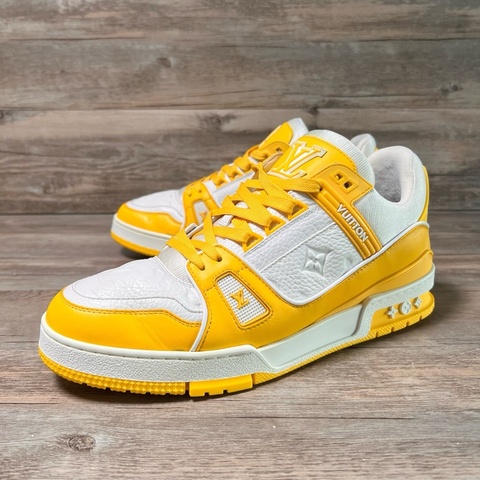 Louis Vuitton路易威登 trainer 白黃 壓紋 42碼