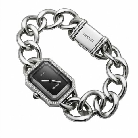 CHANEL Première Gourmette Chain大型款鑲鑽首映腕錶(XL號)