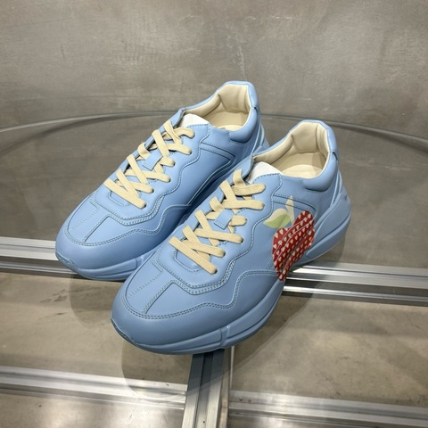 Gucci/古馳 Rhyton 情人節 心蘋果圖案 藍色老爹鞋 全新原盒 尺碼/42碼