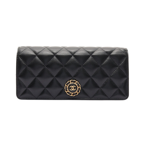 CHANEL 香奈兒 24S Vip Gift 黑色 羊皮 手拿包 金釦