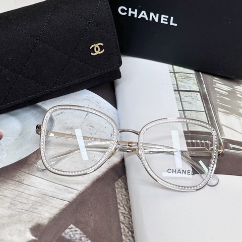 CHANEL 香奈兒 銀色蝶形平光鏡 素顏鏡