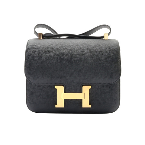 HERMES 愛馬仕 Constance 24 康康包 肩背包 黑色 Epsom牛皮 C刻 金扣 H056341CC