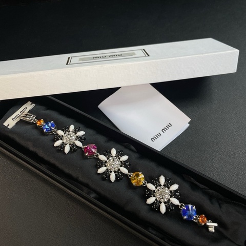 Miu Miu/繆繆 雛菊彩鑽花卉手鍊