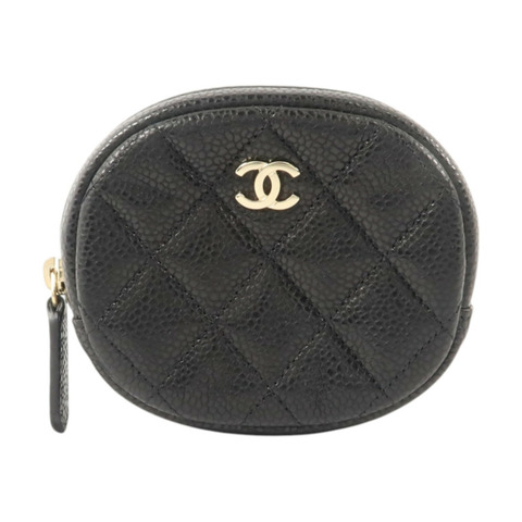 CHANEL 牛皮皮革Classic Round Coin Purse金扣零錢包