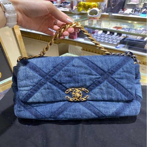 Chanel 香奈兒19bag單寧小號 牛仔丹寧19bag