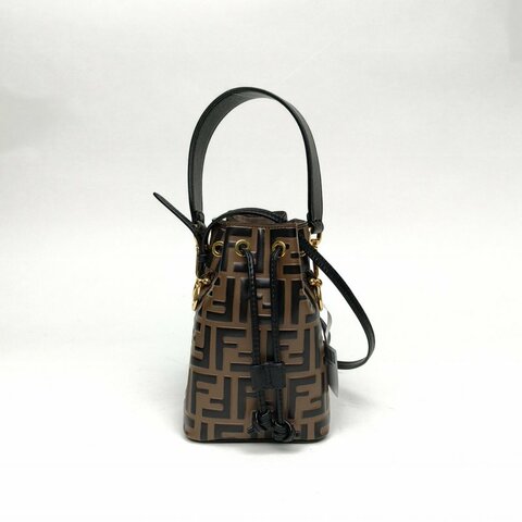 FENDI MONTRESOR迷你水桶包老花金扣肩背包