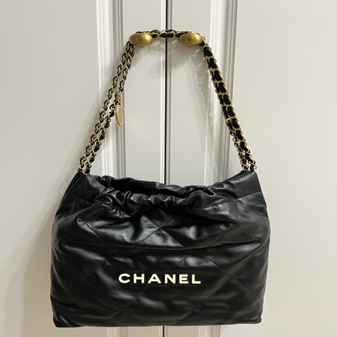 CHANEL 香奈兒 22 Bag 小號 白色字樣｜台灣百貨公司購證・全配