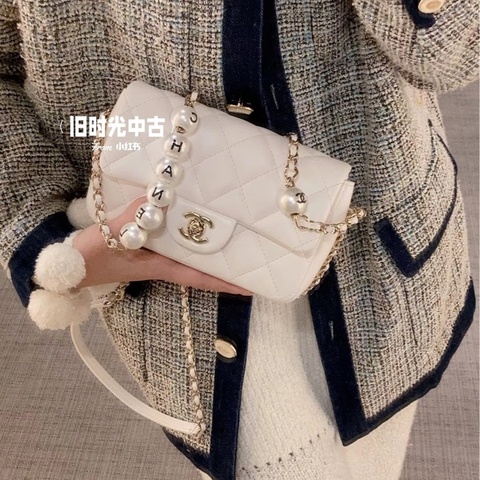 Chanel • 季節限定字母珍珠白金Mini Cf #超可愛🤍 #近全新🆕