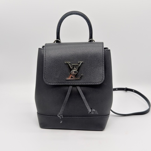 LV Lockme 銀扣 小牛皮 背包雙肩包 女款 黑色