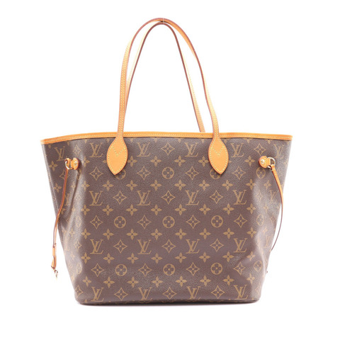 LOUIS VUITTON LV 路易威登 Neverfull MM 托特包 肩背包 棕色 原花帆布 M41177