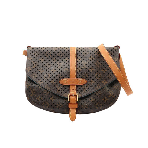 LOUIS VUITTON LV 路易威登 Flore Saumur 洞洞馬鞍包 肩背包 棕色 原花帆布 M93998