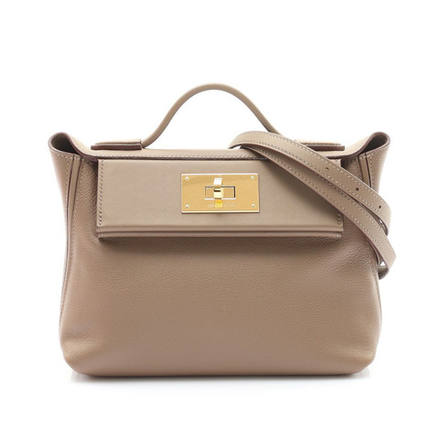 HERMES 愛馬仕 24/24 Mini 兩用包 大象灰 Evercolor/Swift 牛皮 B刻 金扣 H082153CC