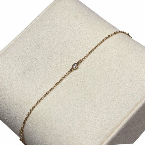 TIFFANY & CO.蒂芙尼 ELSA PERETTI® DIAMONDS BY THE YARD™ BRACELET 三鑽手鍊 18K黃金 鑽石