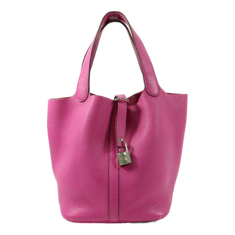 HERMES Clemence皮革Picotin MM扣手挽袋Magnolia