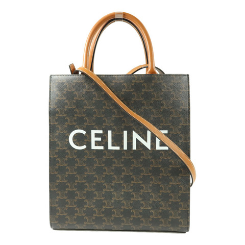CELINE 塗層帆布Triomphe Cabas Vertical Large Tote手挽肩背兩用袋