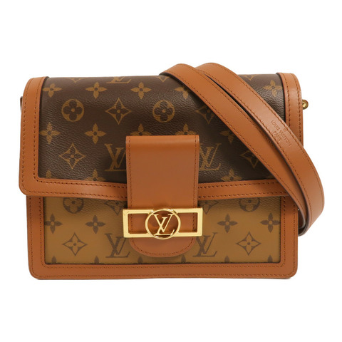 LOUIS VUITTON Monogram Reverse Dauphine MM金扣肩背袋