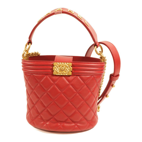 CHANEL 牛皮皮革Boy Bucket Bag手挽肩背兩用袋