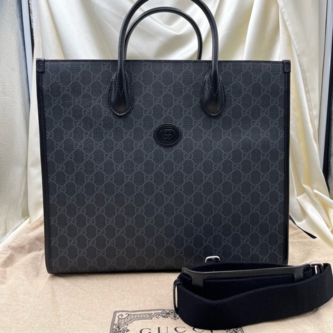 GUCCI古馳 老花Logo 互扣式雙G徽標