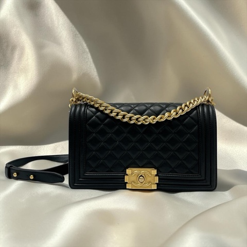 莉亞精品♡Chanel A67086 Boy25黑金 二手