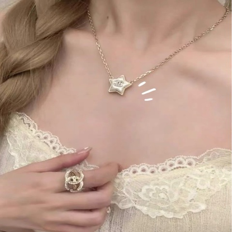 CHANEL✨2024C ABC405星星雙C項鍊 購證影本
