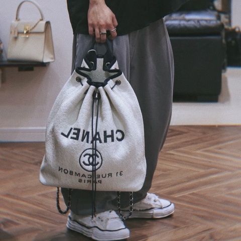 【潮男必备✨全網最低價❤️‍🔥】Chanel/香奈兒 帆布背包