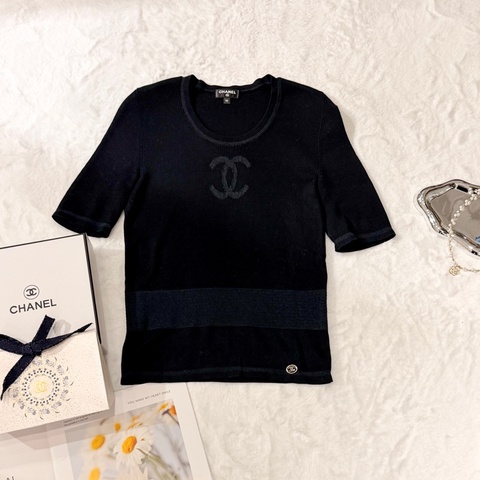Chanel 21P 黑色短袖上衣Top