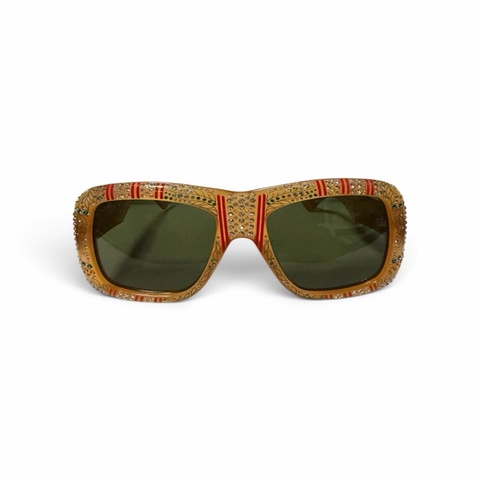 全新未使用｜GUCCI Hollywood Forever GG0498S 004 花卉水晶Oversized太陽眼鏡